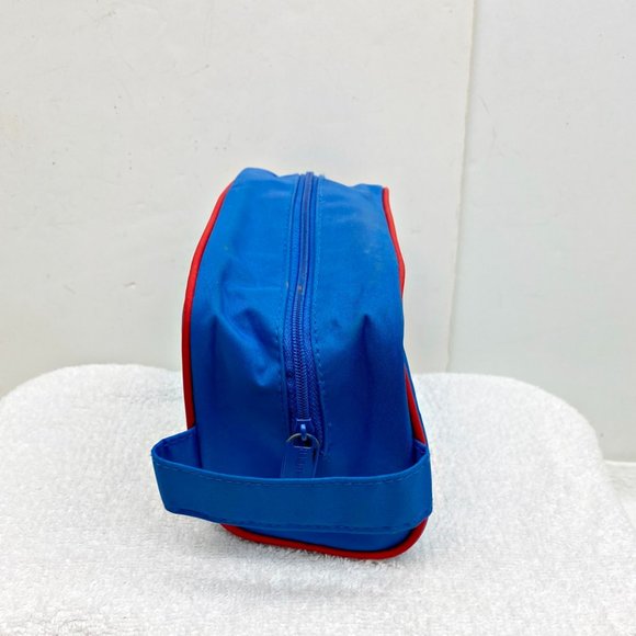 Estee Lauder Unisex Cosmetic Toiletry Case Blue Zip Top Side Handle Bag Vintage - Picture 3 of 9